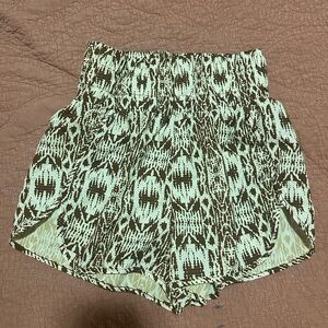 Revival White and brown athletic shorts